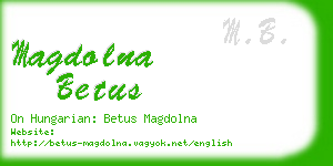 magdolna betus business card